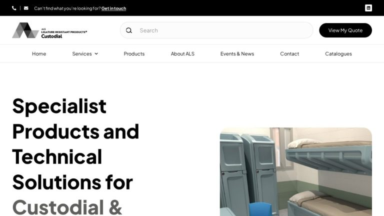 ALS Custodial website: anti-ligature products for custodial and secure environments