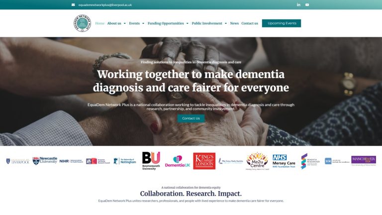 Equadem dementia care research website, built by our team