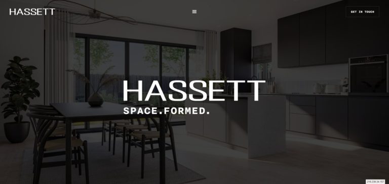 Hassett Homes housebuilder website homepage, built by our team