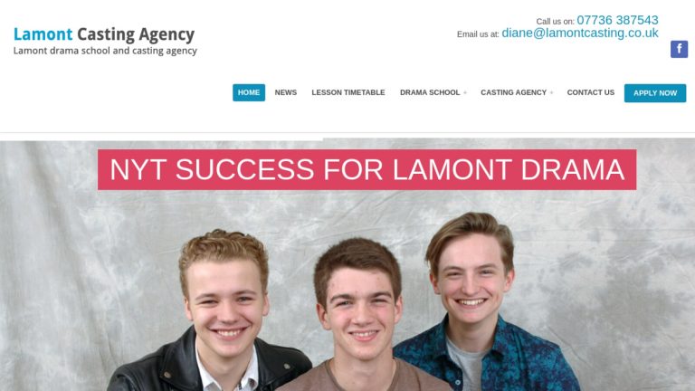 Lamont Casting Agency and drama school website, Liverpool