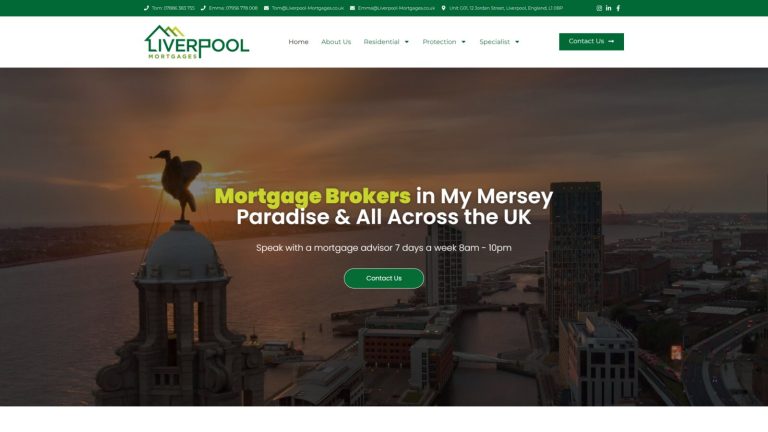 Liverpool Mortgages broker website, built by our team